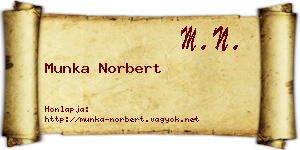 Munka Norbert névjegykártya